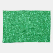 Vintage japanische Wolken, Jade Green Geschirrtuch (Horizontal)