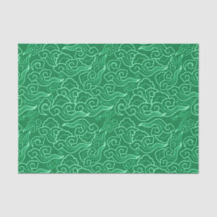 Vintage japanische Wolken, Jade-Grün Seidenpapier