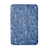 Vintage japanische Wolken, Kobalt Blau und Weiß Badematte (Vorderseite Vertikal)