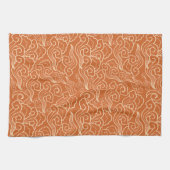 Vintage japanische Wolken, Korallenorange Geschirrtuch (Horizontal)