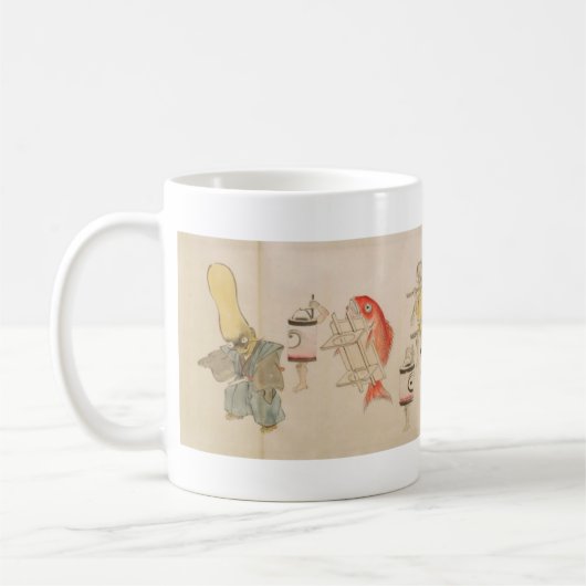Vintage japanische Yokai-Nachtparade Kaffeetasse (Links)
