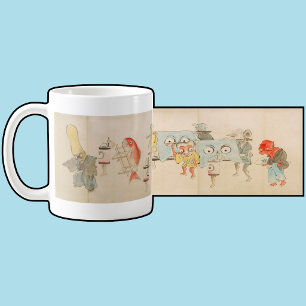 Vintage japanische Yokai-Nachtparade Kaffeetasse