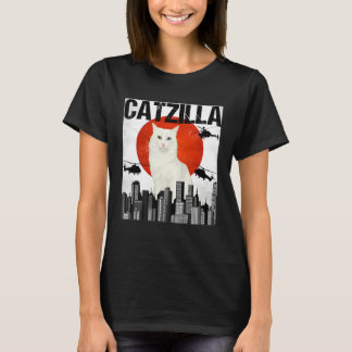 Vintage Japanischer Catzilla Türkische Angora-Katz T-Shirt