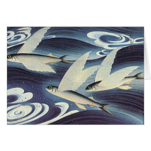 Vintage japanischer Fliegender Fisch im Ozean, Jap