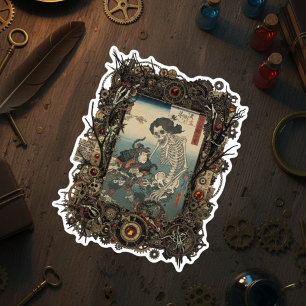 Vintage japanischer Gothic Collage Aufkleber
