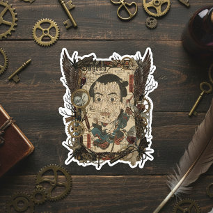 Vintage Japanischer Gothic Collage – Aufkleber