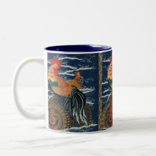 Vintage Japanischer Hahn Huhn Drachen Kunst Zweifarbige Tasse