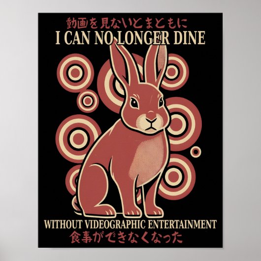 Vintage japanischer Hasen-Dining-Video-Meme-Eklect Poster (Vorne)