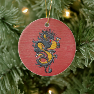 Vintage-Japanischer-Imperial-Drache-Keramik-Orname Keramik Ornament