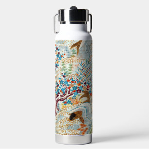 Vintage-Japanischer Karpfen und fließendes Wasser Trinkflasche