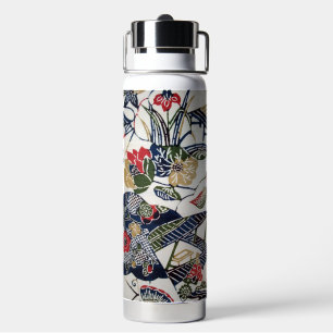 Vintage japanischer Kimono-Stoff (Bingata) Trinkflasche