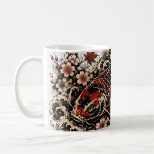 Vintage Japanischer Koi-Fisch Becher Traditionel Kaffeetasse