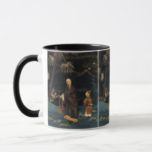 Vintage Japanischer Mönch und Kind G.A. Audsley Tasse