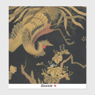 Vintage Japanischer Phoenix Gold Black Bird Aufkleber