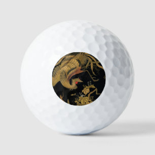 Vintage Japanischer Phoenix Gold Black Bird Golfball