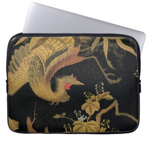 Vintage Japanischer Phoenix Gold Black Bird Laptopschutzhülle