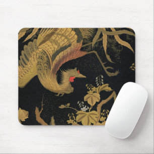 Vintage Japanischer Phoenix Gold Black Bird Mousepad