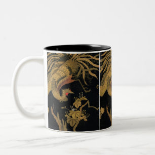 Vintage Japanischer Phoenix Gold Black Bird Zweifarbige Tasse