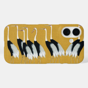 Vintage Japanischer Roter Kronenkranich Gold Kunst iPhone 16 Hülle