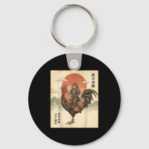Vintage japanischer Samurai Capybara Hahn Huhn Schlüsselanhänger