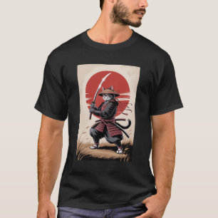 Vintage japanischer Samurai-Katzenkrieger T-Shirt