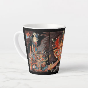 Vintage-Japanischer Samurai vs. Oni Milchtasse