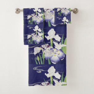 Vintage Japanischer Schwertlilie Kunst Druck Kogyo Badhandtuch Set