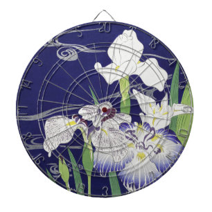 Vintage Japanischer Schwertlilie Kunst Druck Kogyo Dartscheibe