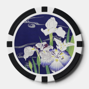 Vintage Japanischer Schwertlilie Kunst Druck Kogyo Pokerchips