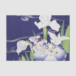 Vintage Japanischer Schwertlilie Kunst Druck Kogyo Seidenpapier