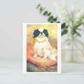 Vintage Japanischer Spaniel Postkarte (Stehend Vorderseite)