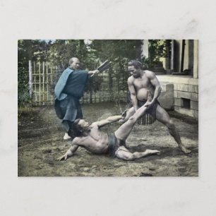 Vintage japanischer Sumo-Tradition 相撲 Postkarte