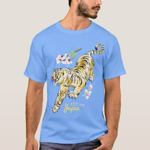 Vintage Japanischer Tiger - Asiatische Blumen Tatt T-Shirt
