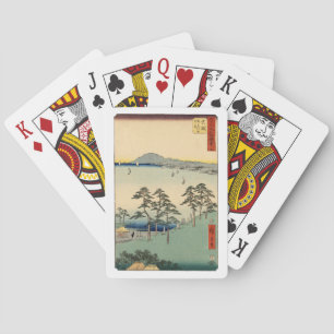Vintage-Japanischer Ukiyo-e-Holzschnitt "Schwebend Spielkarten