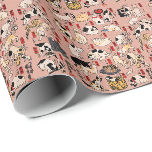 Vintage-Japanischer Ukiyo-e-Katzenmuster: Kuniyosh Geschenkpapier
