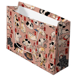 Vintage-Japanischer Ukiyo-e-Katzenmuster: Kuniyosh Große Geschenktüte