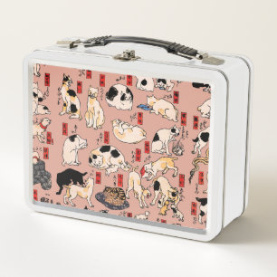Vintage-Japanischer Ukiyo-e-Katzenmuster: Kuniyosh Metall Brotdose