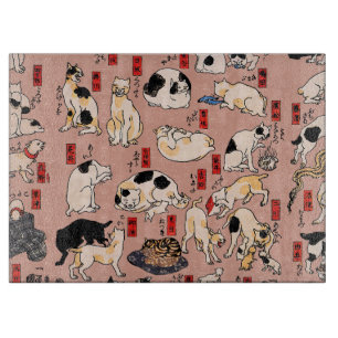 Vintage-Japanischer Ukiyo-e-Katzenmuster: Kuniyosh Schneidebrett