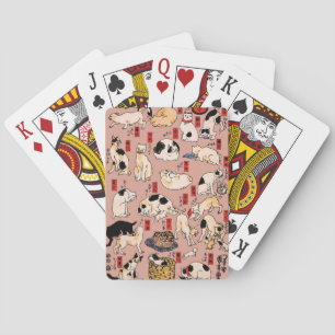 Vintage-Japanischer Ukiyo-e-Katzenmuster: Kuniyosh Spielkarten
