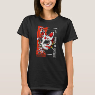 Vintage Japanischer Urbaner Stil Retro Maskierter T-Shirt