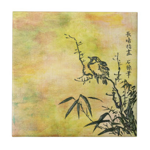 Vintage Japanischer Vogel Fliese