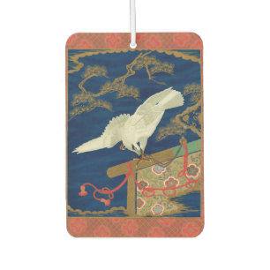 Vintage Japanischer Weißer Falke Art G.A. Audsley Autolufterfrischer