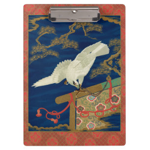 Vintage Japanischer Weißer Falke Art G.A. Audsley Klemmbrett