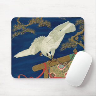 Vintage Japanischer Weißer Falke Art G.A. Audsley Mousepad