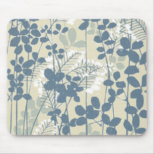 Vintage japanisches blaues botanisches Design: Cre Mousepad