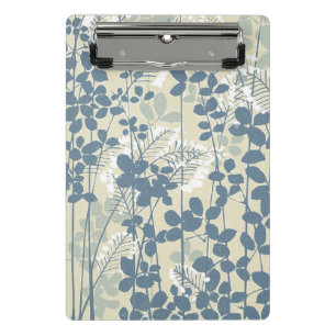 Vintage japanisches blaues botanisches Muster: Cre Mini Klemmbrett