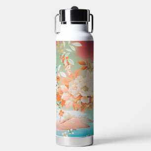 Vintage japanisches Blumendesign Trinkflasche