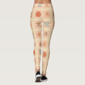 Vintage-Japanisches Briefmarkenmuster  Leggings (Rückseite)