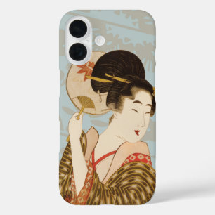 Vintage japanisches Geisha-Mädchen im Kimono mit F iPhone 16 Hülle