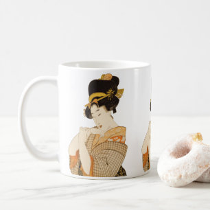 Vintage japanisches Geisha-Mädchen Unterhalterin i Kaffeetasse
